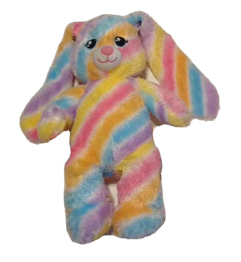 Build A Bear Bunny Rabbit Rainbow Pastel Stuffed Toy Plush 17” Tie Dye